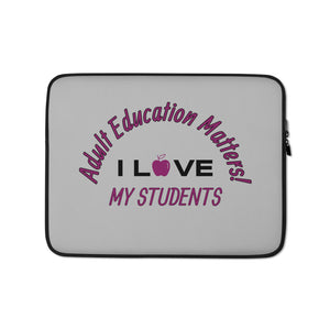 Purple/Silver AE Matters Student Love Laptop Sleeve