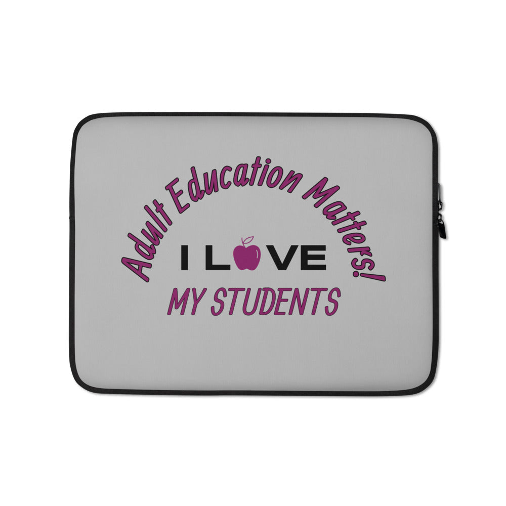 Purple/Silver AE Matters Student Love Laptop Sleeve