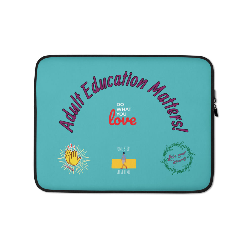 Purple/Teal AE Matters Stickers1 Laptop Sleeve
